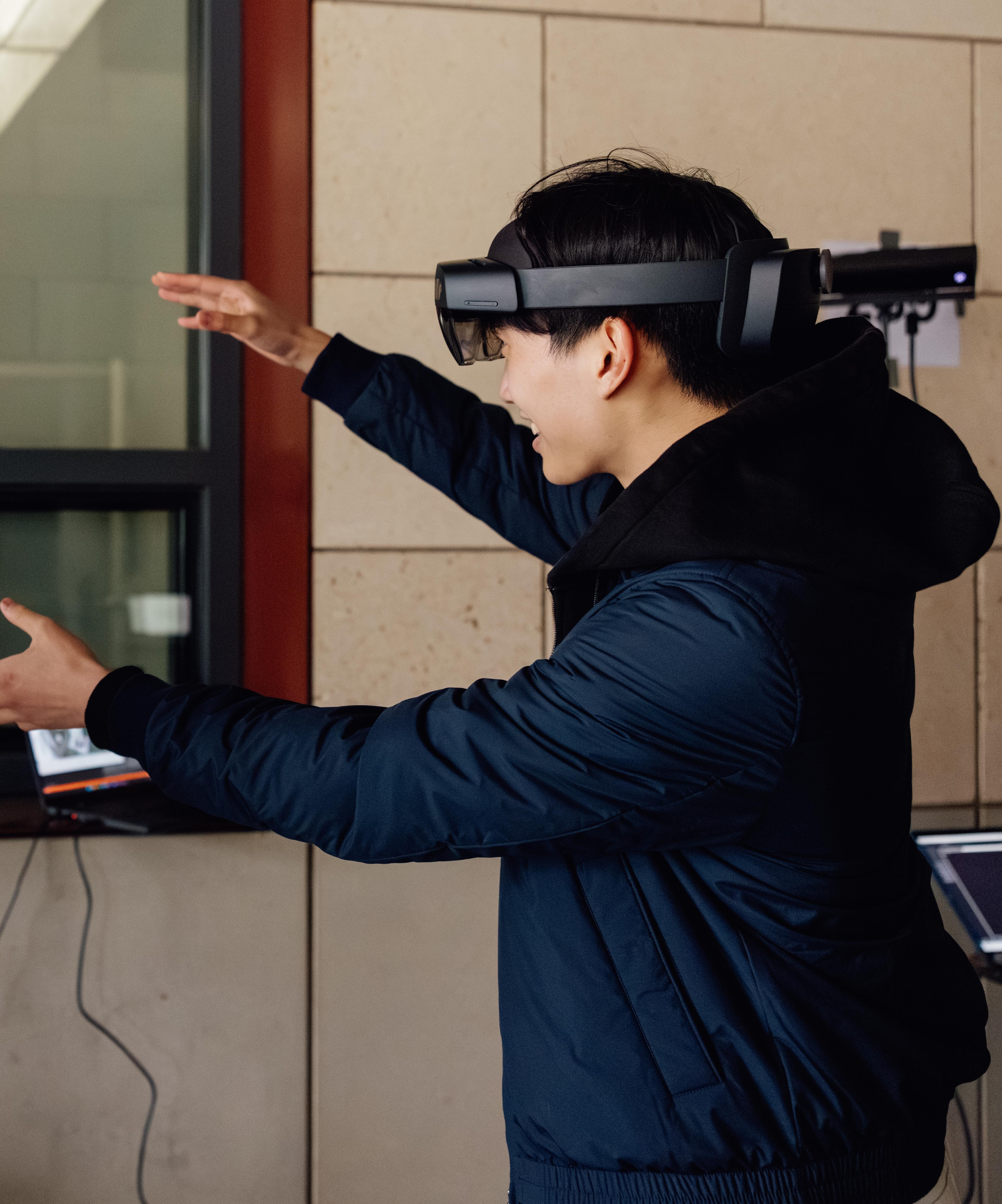 Me using the Hololens 2, viewing Lattice